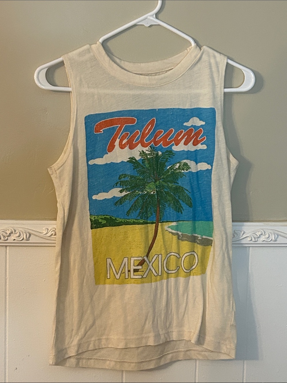 Chaser Cream Tulum Mexico Graphic Muscle Tank